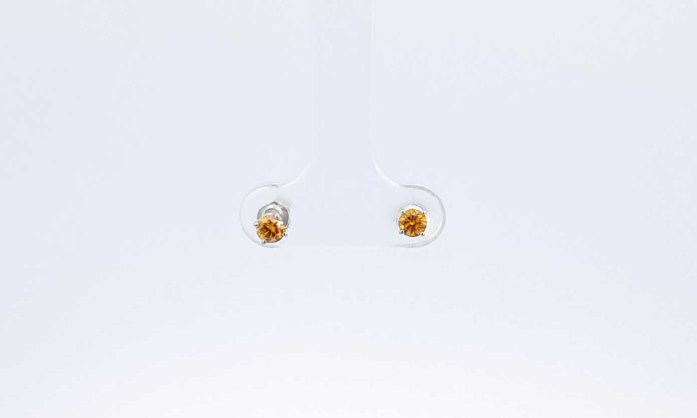 14k White Gold Lab Grown Yellow Diamond Stud Earrings Ebeedu 144020004836