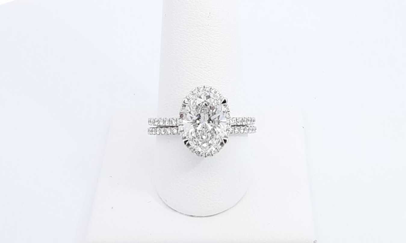 14k White Gold Lab Grown Diamond Engagement Ring Set Size 9 Ebwoxzdu144030000811