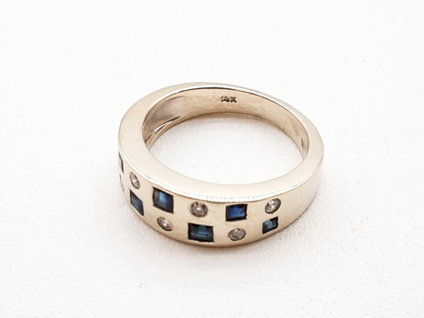 14k White Gold Sapphire Diamond Ring Size 6.5 Dooxzde 144010023727