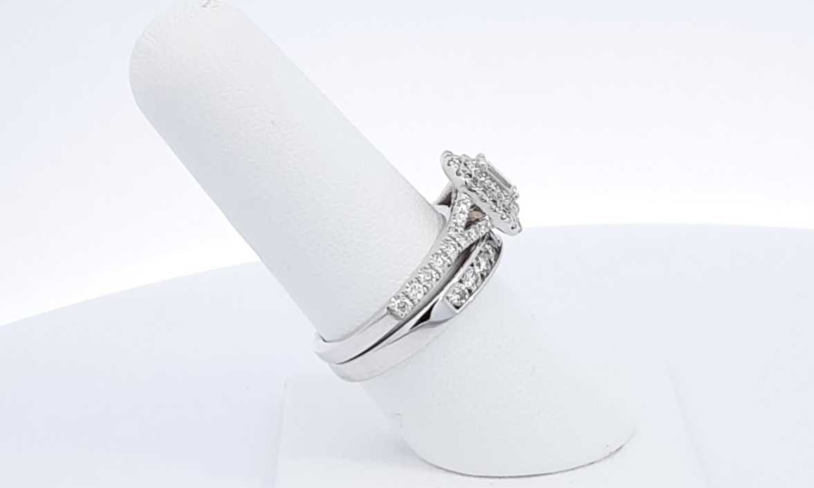14k White Gold Diamond Engagement Ring Set Size 7 & 7.5 Ebrxzdu 144030000643