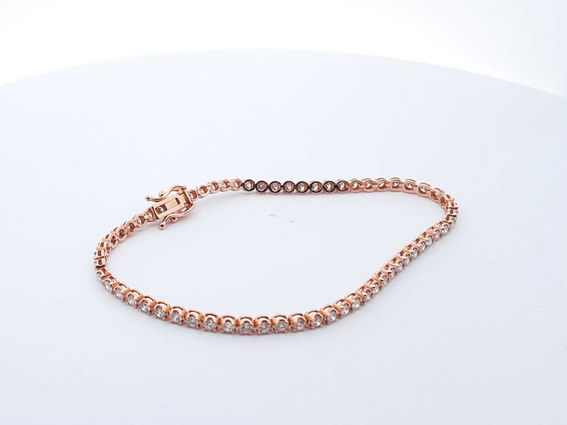 14k Rose Gold Diamond Tennis Bracelet 7