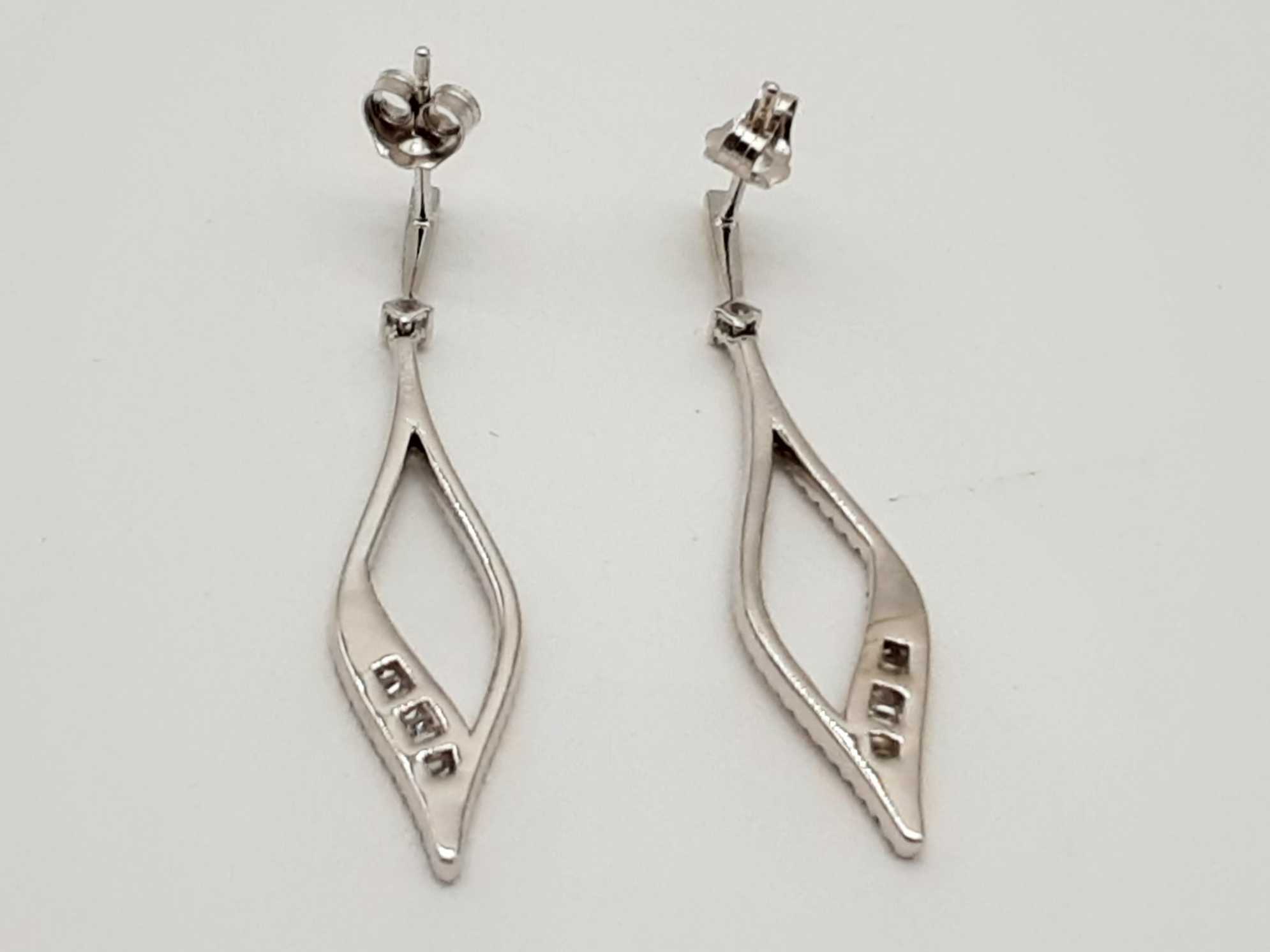 Teardrop Kite 14k White Gold 3g Diamonds Stud Earrings Dorxzde 144020000127