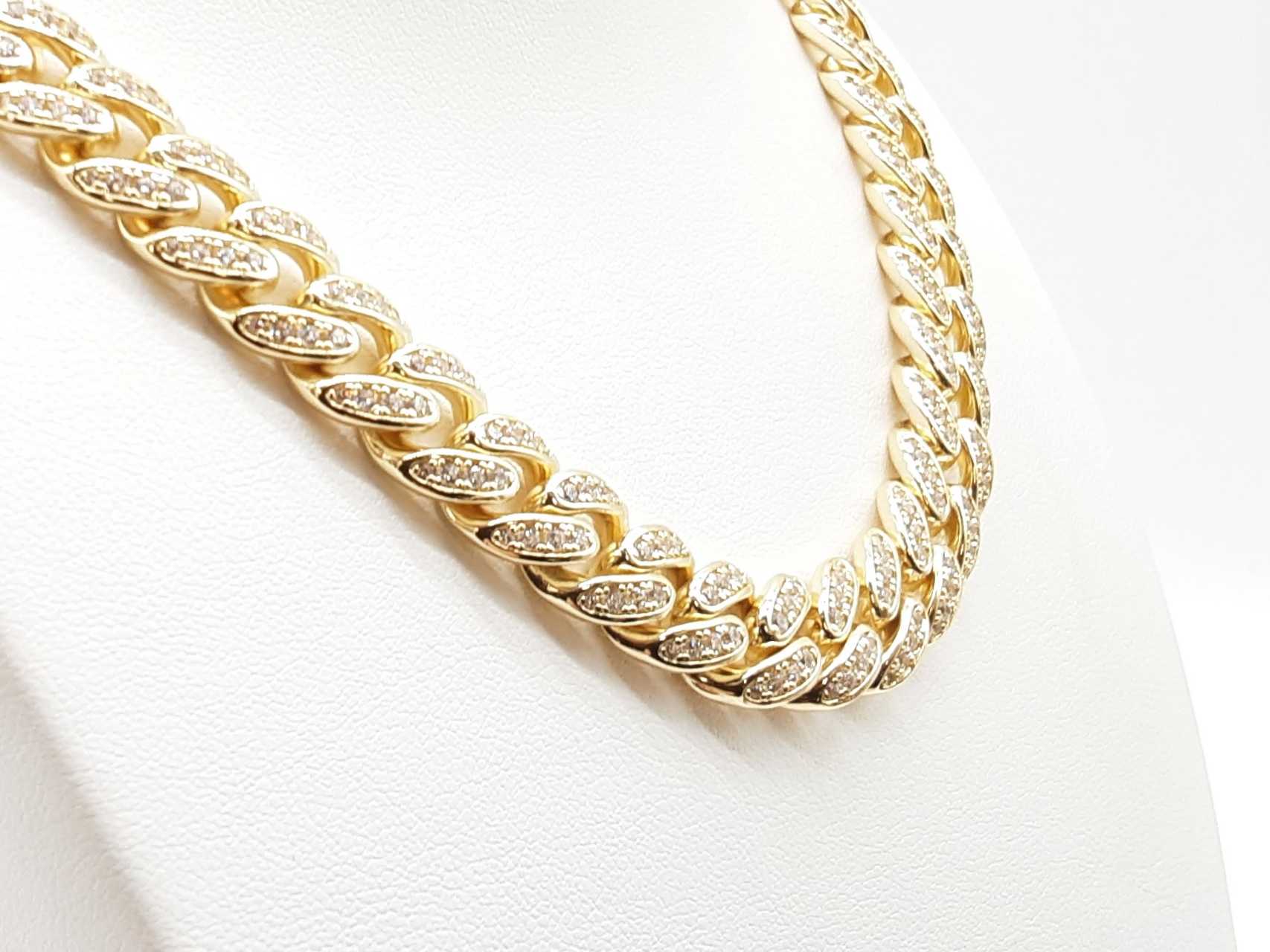 Gold Plated Silver 113.3g Cz Cuban Link Chain 22 Inch Lhwxzde 144020008226