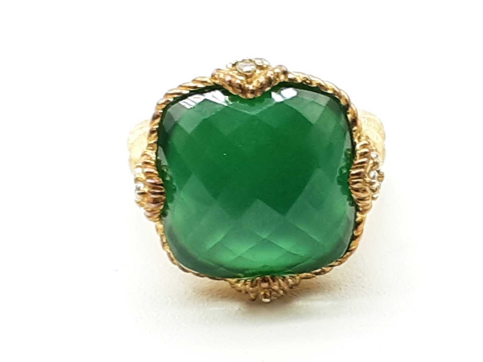 Judith Rippka Gold Plated Silver Green Goddess Ring Size 7 Dolrxde 144020012559