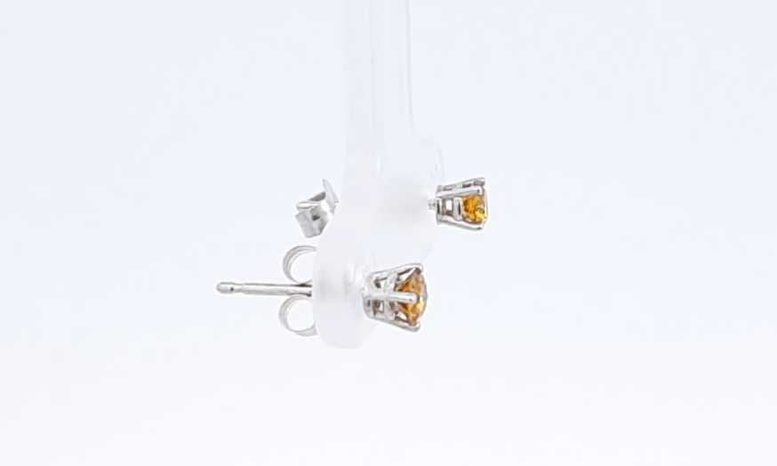 14k White Gold Lab Grown Yellow Diamond Stud Earrings Ebeedu 144020004836