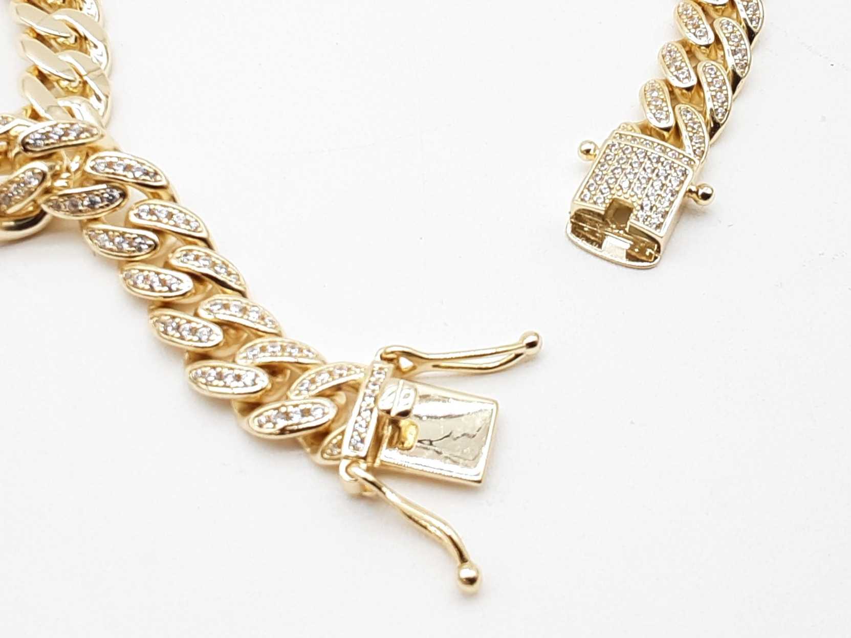 Gold Plated Silver 113.3g Cz Cuban Link Chain 22 Inch Lhwxzde 144020008226