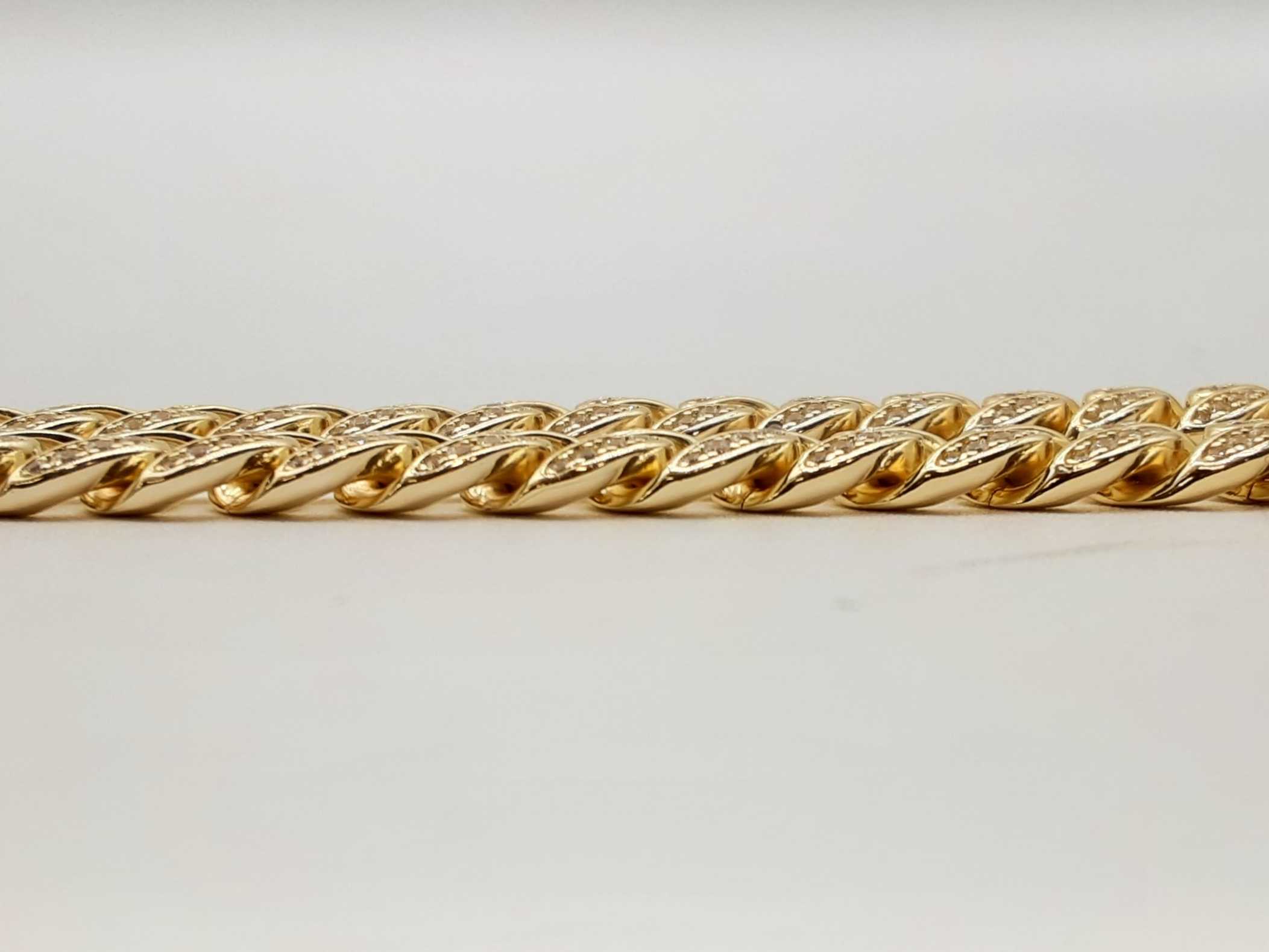 Gold Plated Silver 113.3g Cz Cuban Link Chain 22 Inch Lhwxzde 144020008226