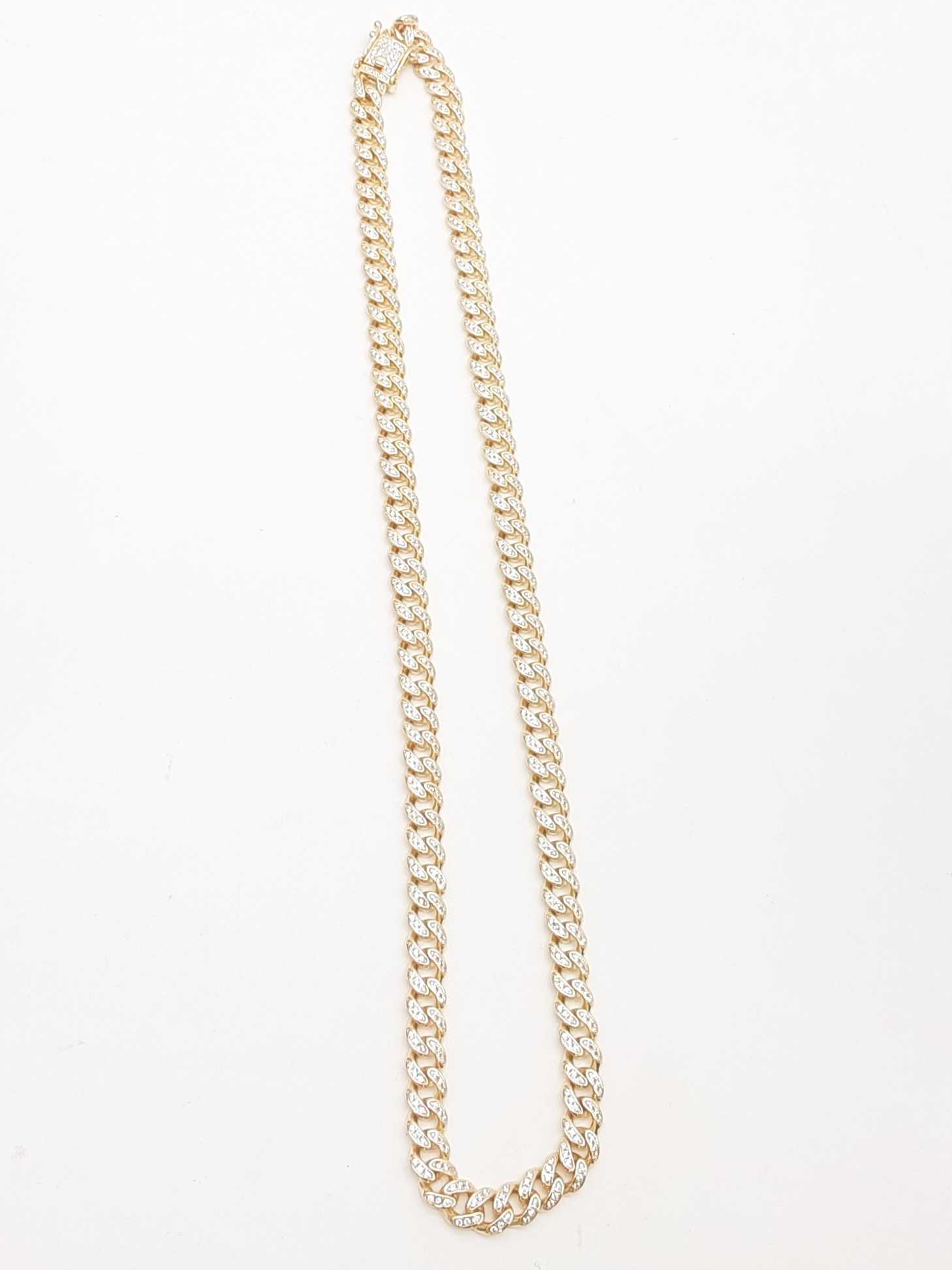 Gold Plated Cz Silver Cuban Link Chain 72 Grams 22 Inch Lhlcxde 144020014481