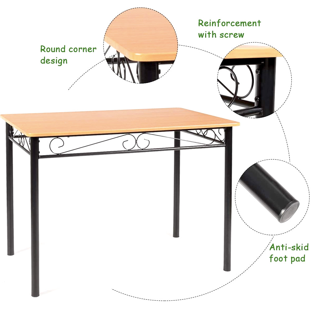 Dining Room Sets - 5 Piece Kitchen Diner Table And Chairs Set Wood Metal