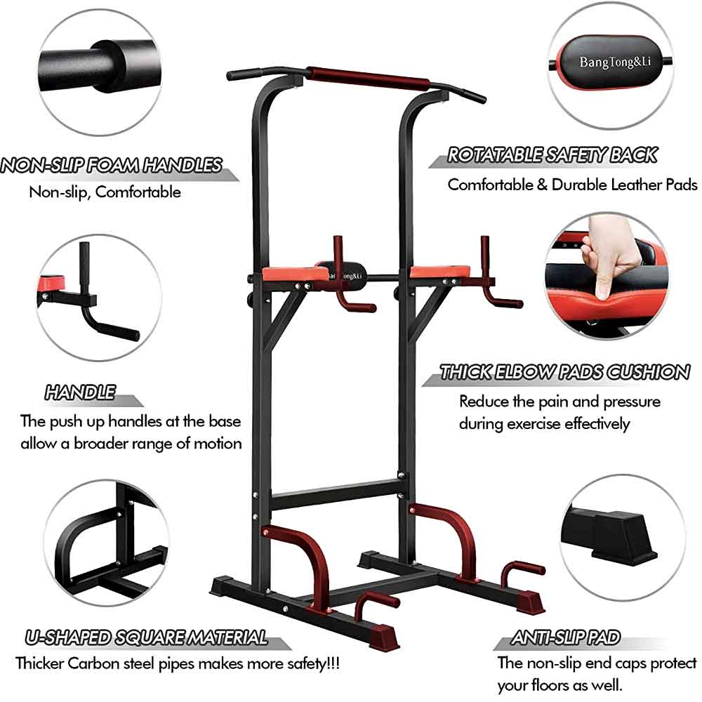 Power Rack Multi-Functional Power Tower with 4 Workout Stations