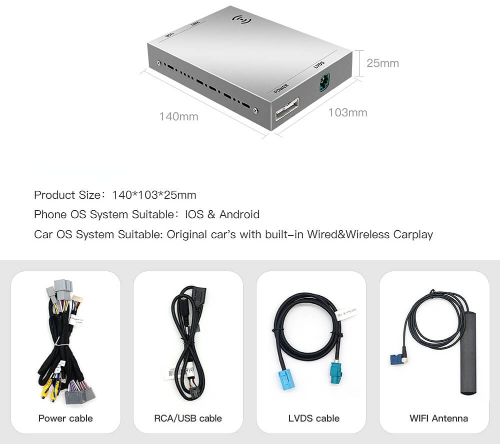 Product Information Wireless Apple CarPlay/Android Auto Upgrade Module for Land Rover Jaguar Bosch