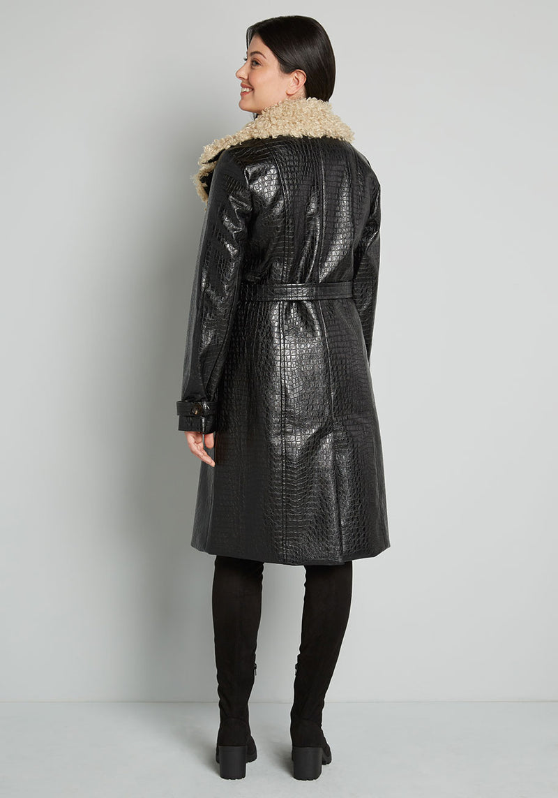 It's a Wild World Out There Vegan Leather Trench Coat | ModCloth