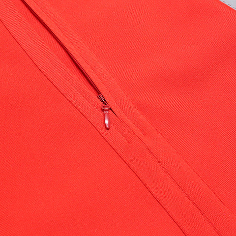 Meadow Low V-neck Bandage Mini Dress - Red – Celurvei