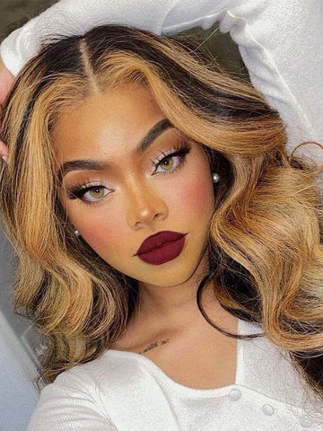 chinalacewig,highlight wig ,body wave ,human hair wig ,lace front wig