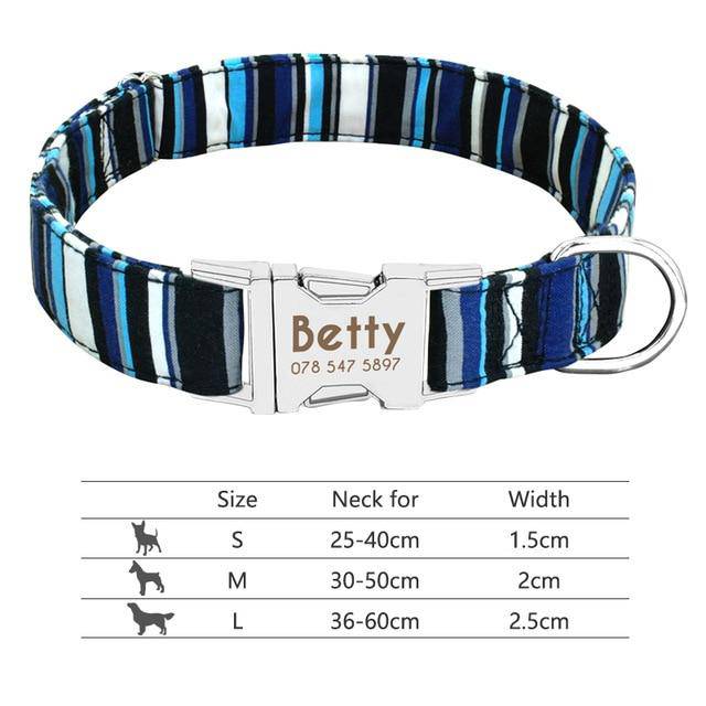 Nylon Dog Collar Personalized Pet Collar Engraved ID Tag