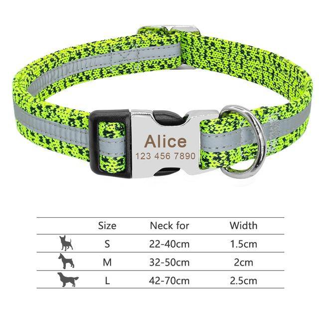 Nylon Dog Collar Personalized Pet Collar Engraved ID Tag