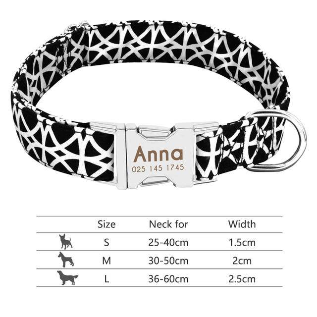 Nylon Dog Collar Personalized Pet Collar Engraved ID Tag