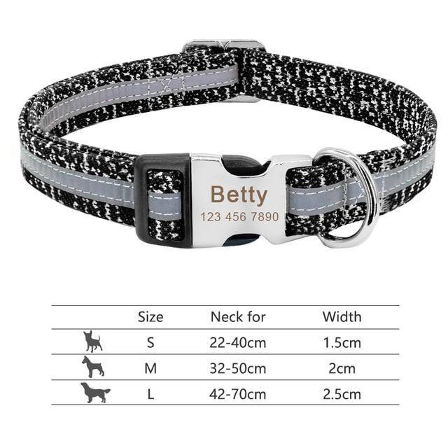 Nylon Dog Collar Personalized Pet Collar Engraved ID Tag