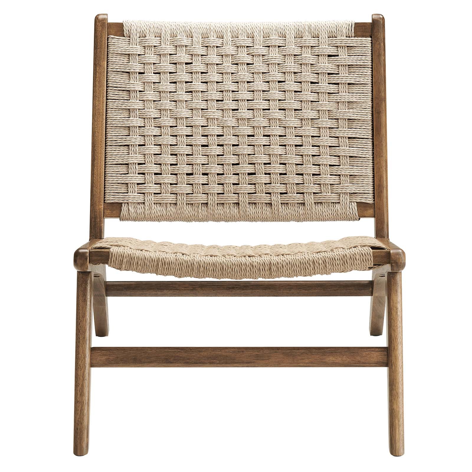 Saoirse Woven Rope Wood Accent Lounge Chair