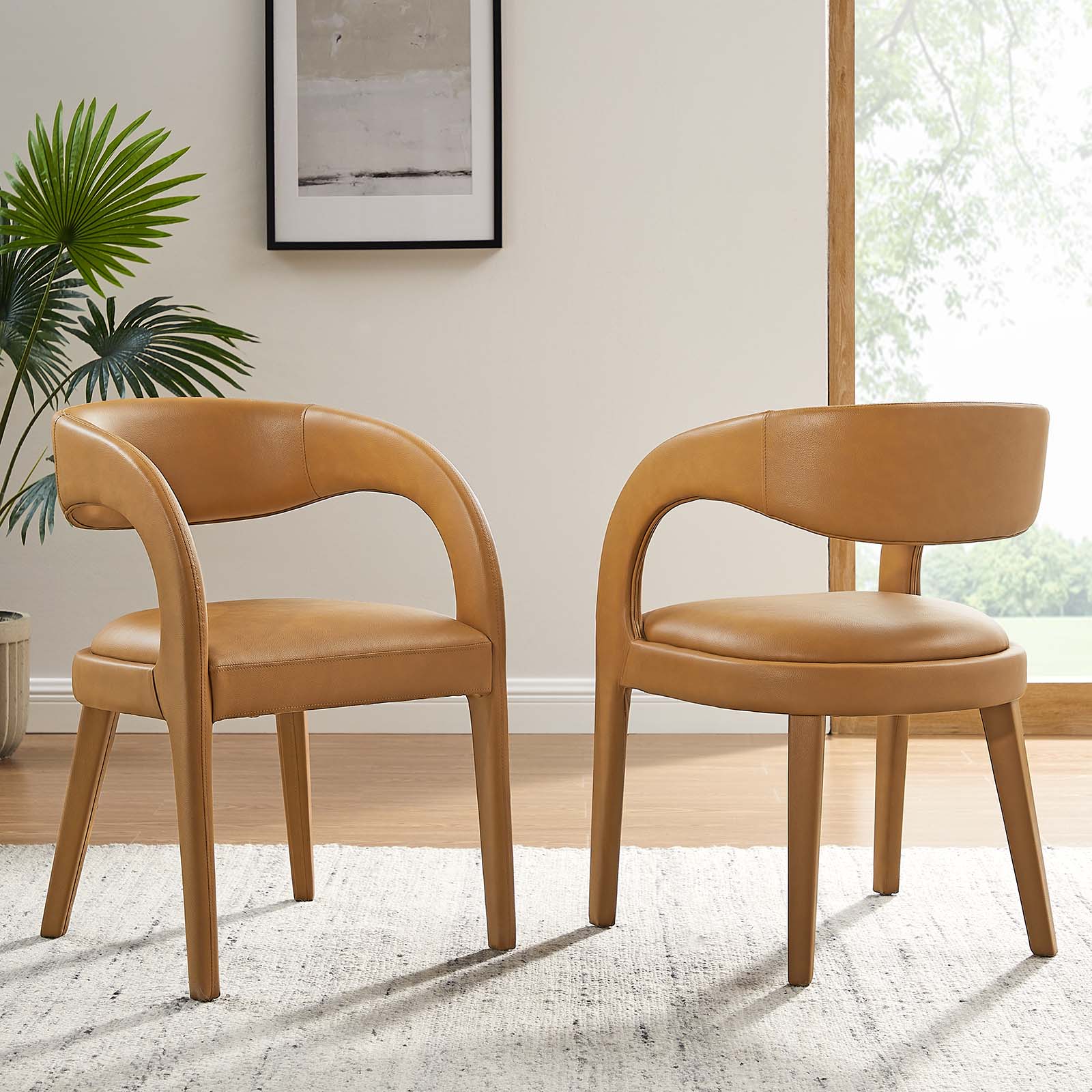 Pinnacle Vegan Leather Dining Chair Set of Two