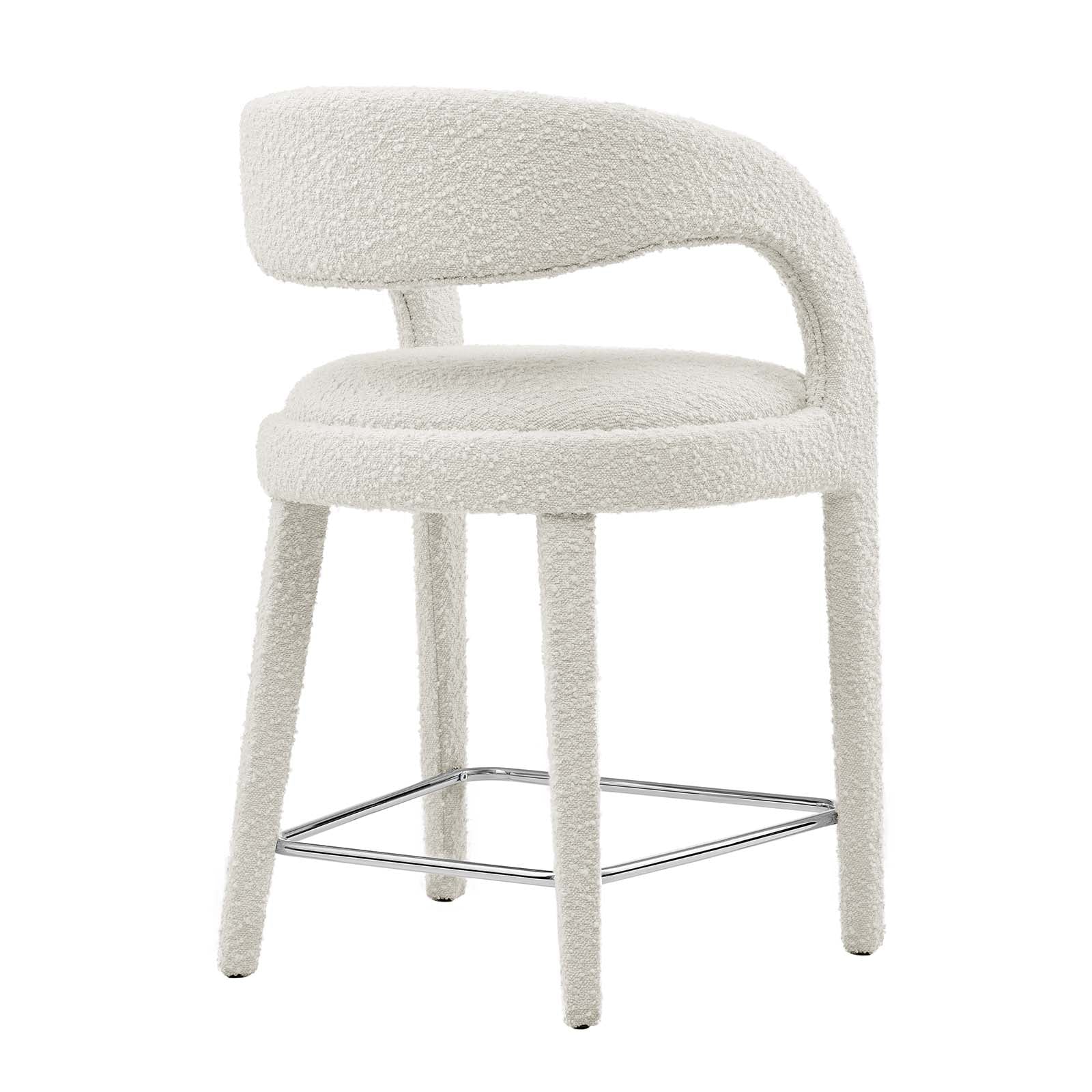 Pinnacle Boucle Upholstered Counter Stool Set of Two