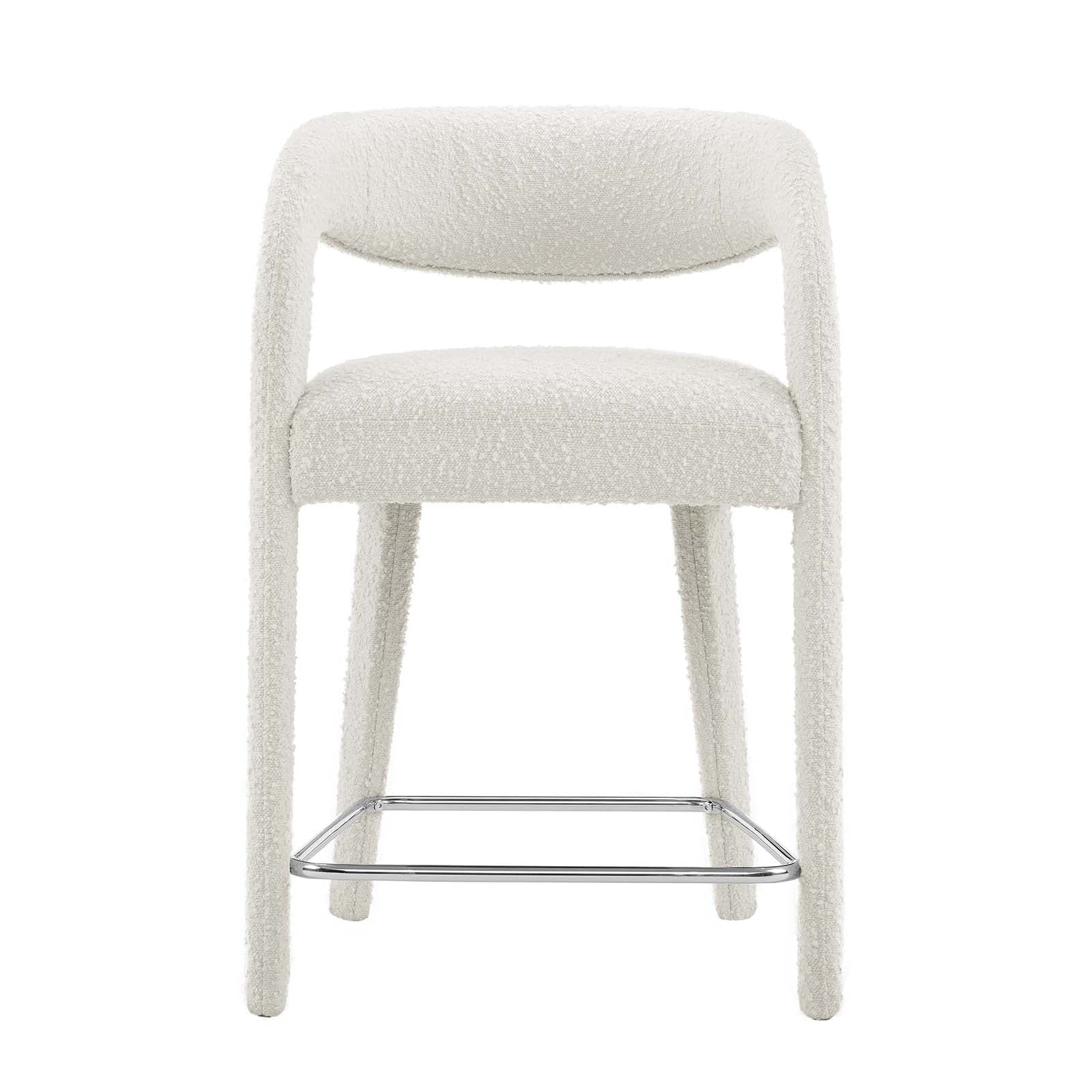 Pinnacle Boucle Upholstered Counter Stool Set of Two