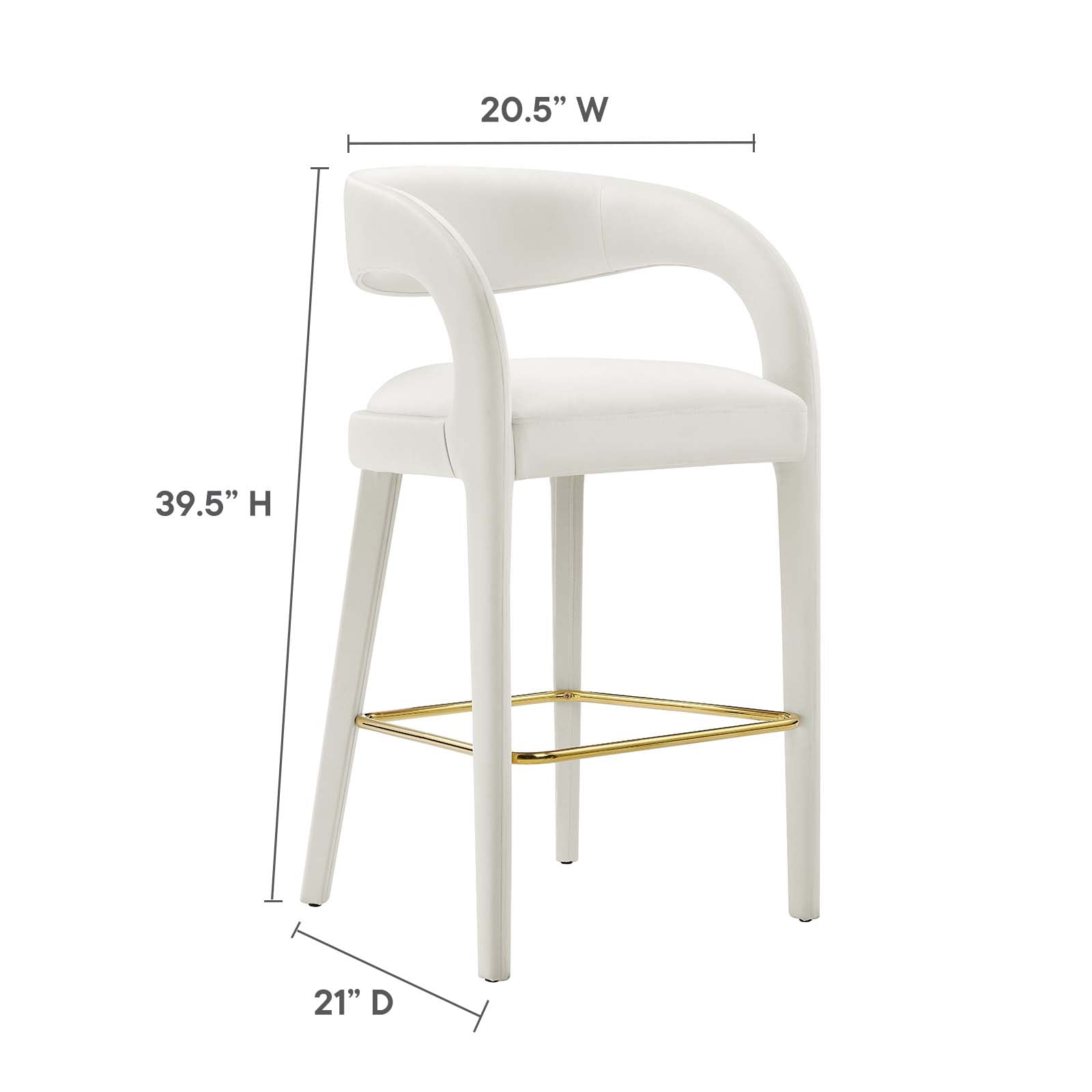 Pinnacle Performance Velvet Bar Stool Set of Two