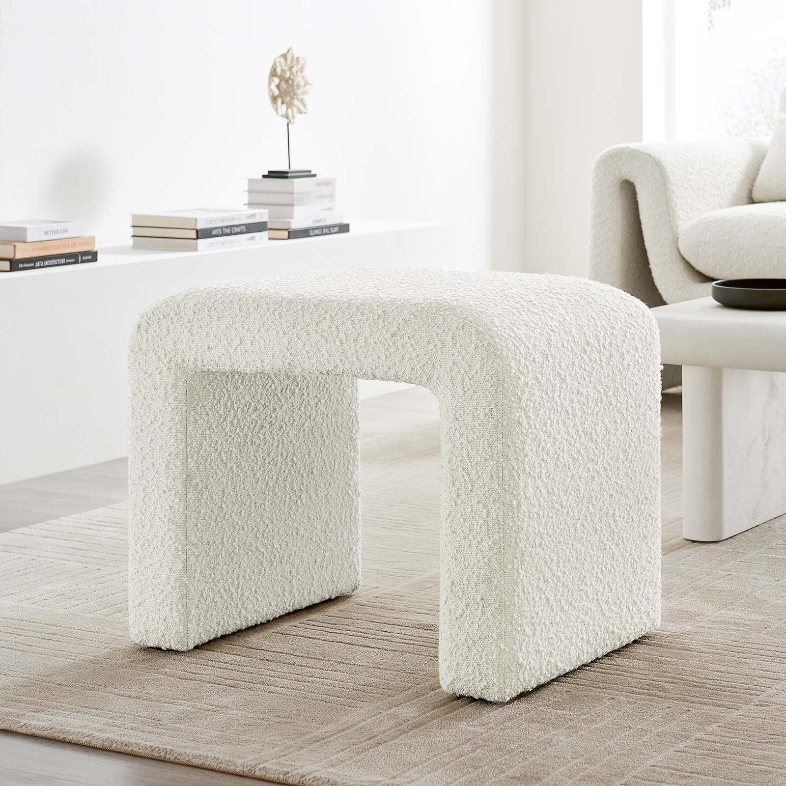 Simba Boucle Fabric Waterfall Stool