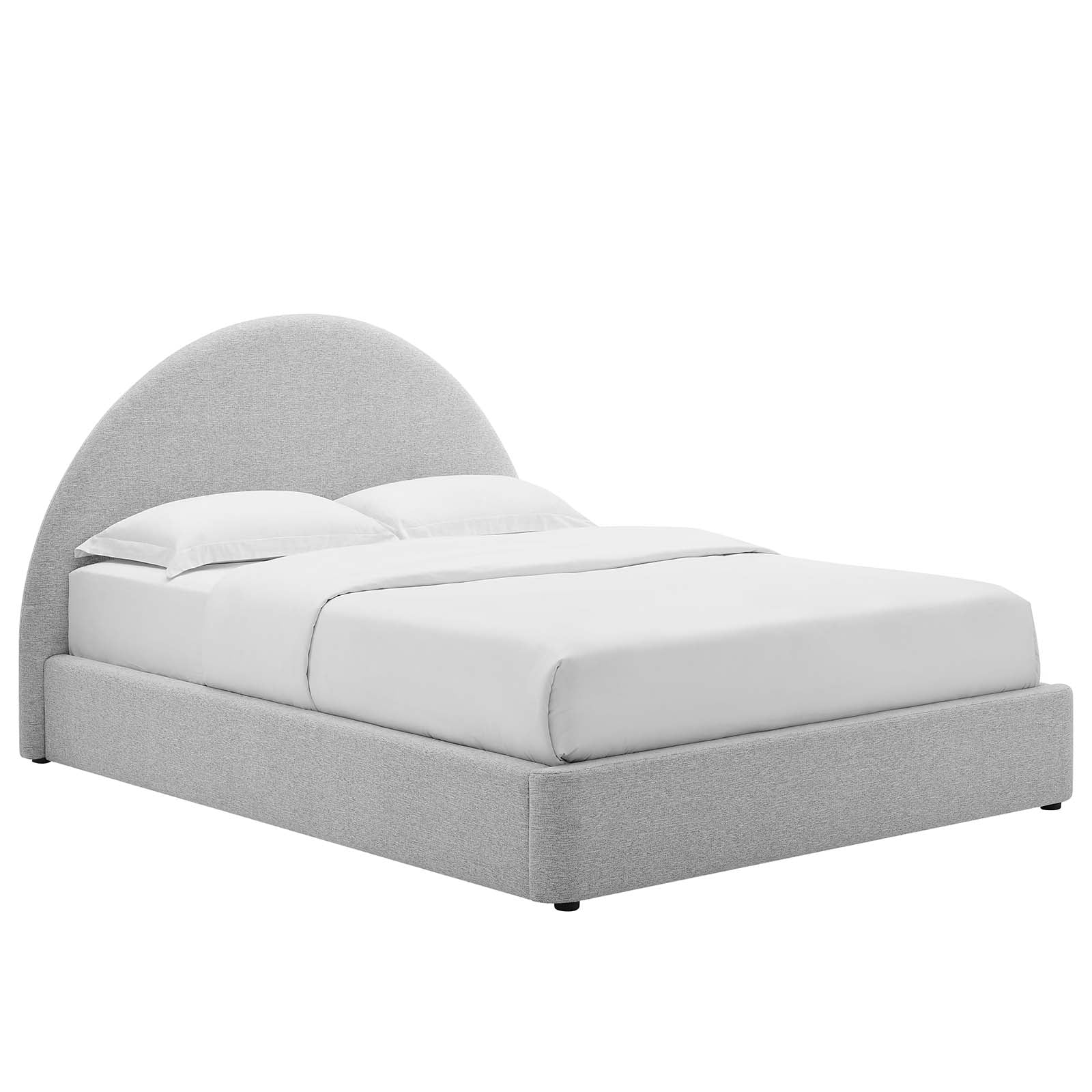 Resort Upholstered Fabric Arched Round Full Platform Bed