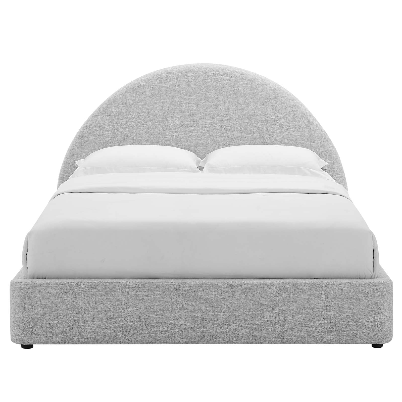 Resort Upholstered Fabric Arched Round Full Platform Bed