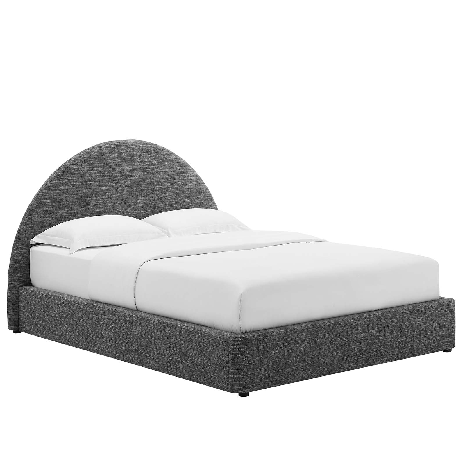 Resort Upholstered Fabric Arched Round King Platform Bed