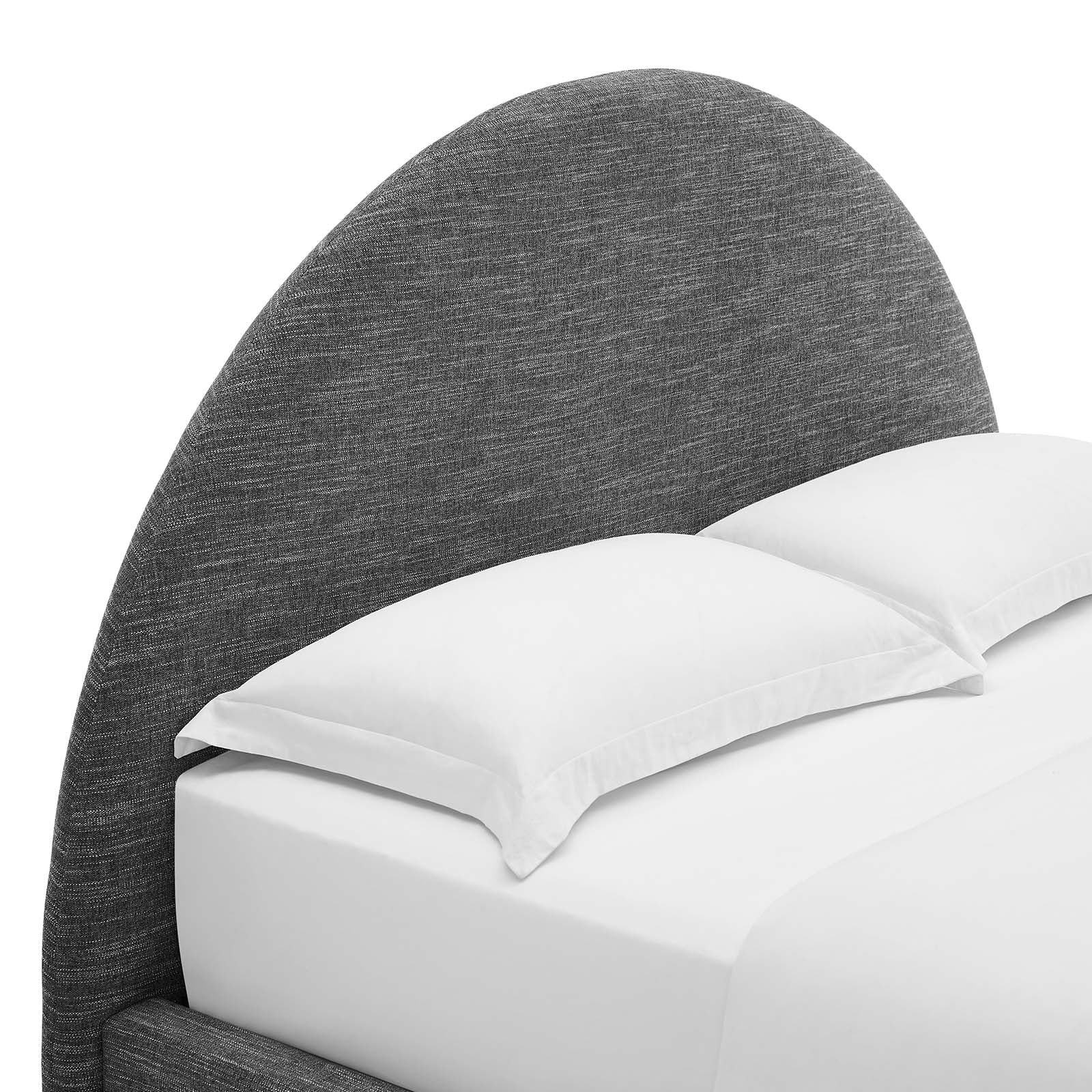 Resort Upholstered Fabric Arched Round King Platform Bed
