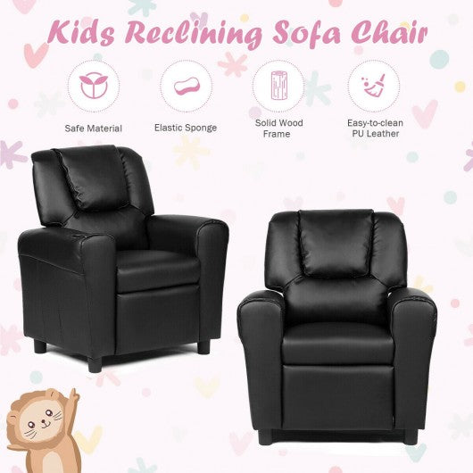 Kids Recliner Armchair Sofa-Black