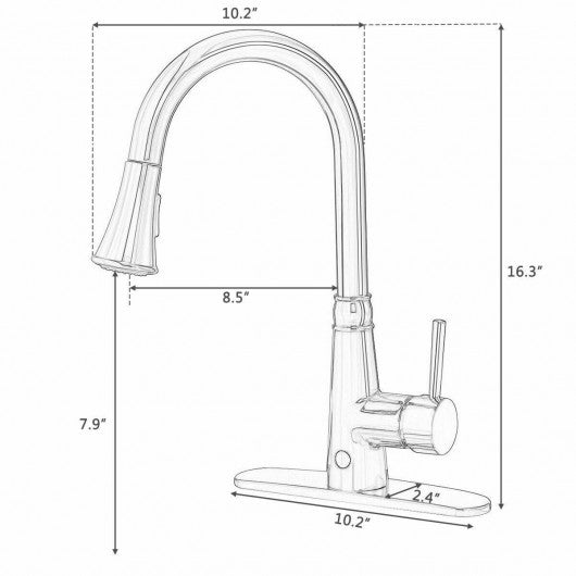 Pull-down Single Handle Dual Spray Chrome Kitchen Faucet