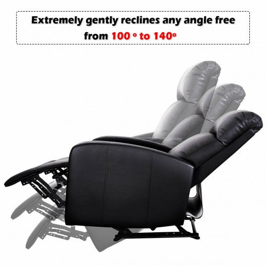Black PU Leather Recliner massage Chair Sofa
