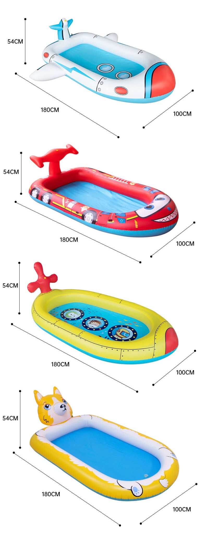 Splash Pad Inflatable Pool Sprinkler for Kids Toddler Pool Kiddie Pool Wading Pool Baby Pool Splash Play Mat Outdoor Water Toy for Backyard Outside for Summer | Shinymarch