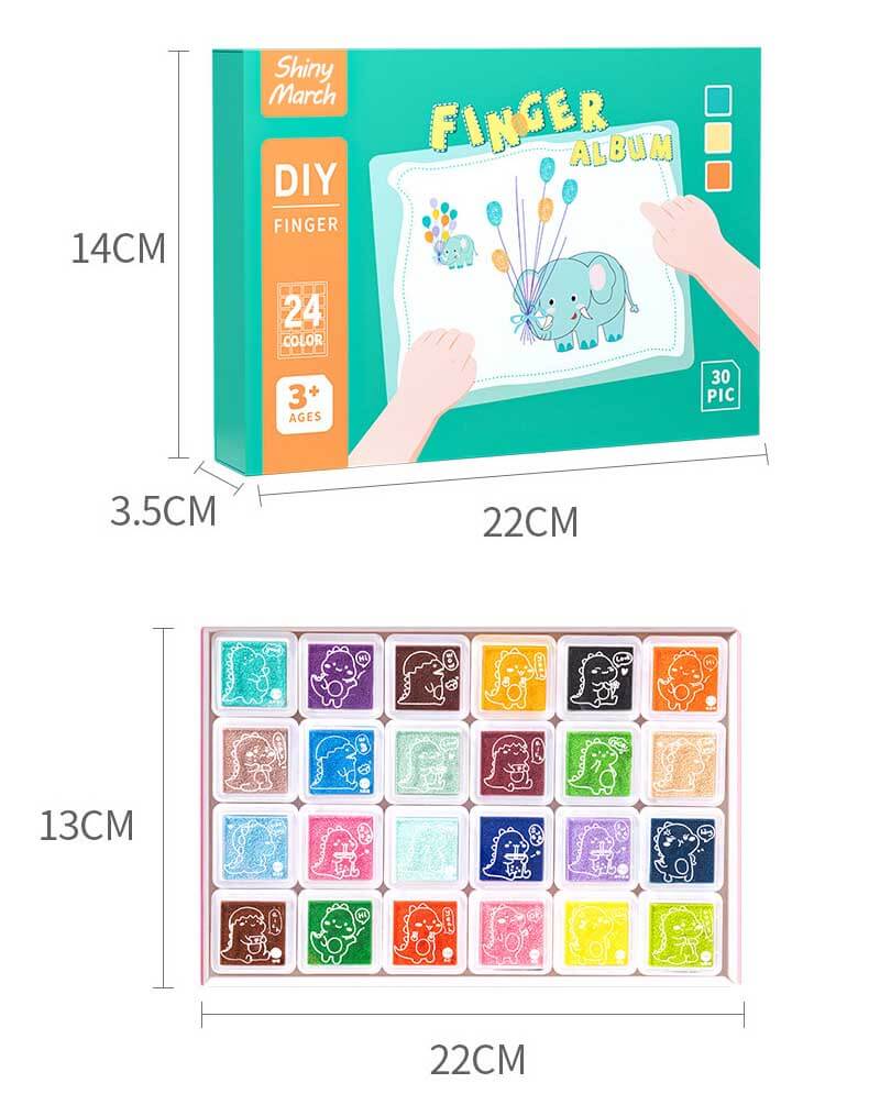 Finger Paint for Toddlers 3+,7 Color Mess Free Coloring Books for Kids 4-8 Gifts,Non Toxic Fing Painting Kit with Ink Pad Design for Preschool Learning Education Activities | Shinymarch