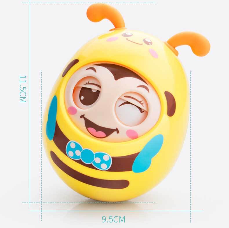 Cartoon tumbler toy Toddler Cartoon Bee Tumbler Toy Built-in Bell Music Tumbler Educational Toy | Shinymarch