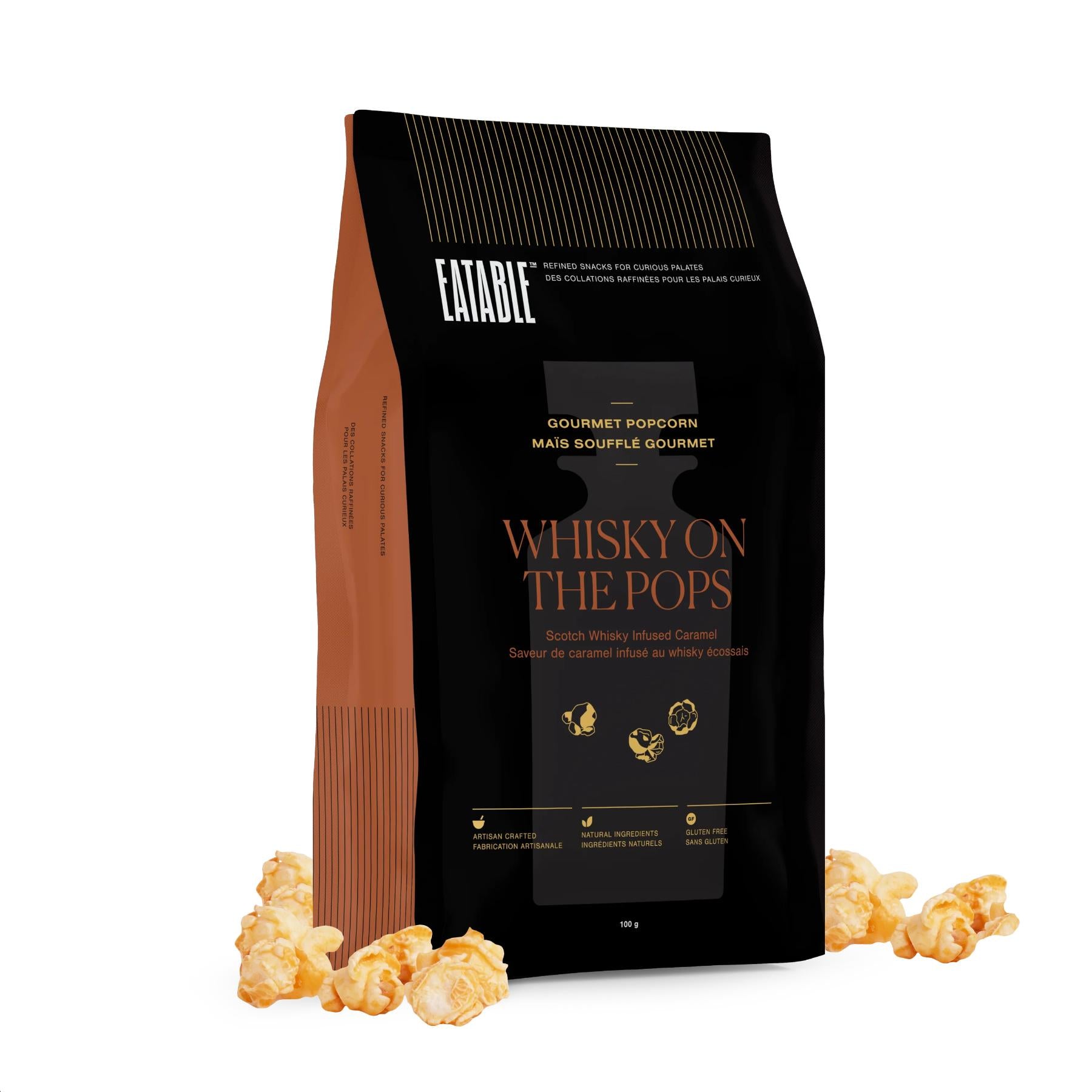 Whisky on the Pops - Scotch Infused Caramel Gourmet Popcorn 100g