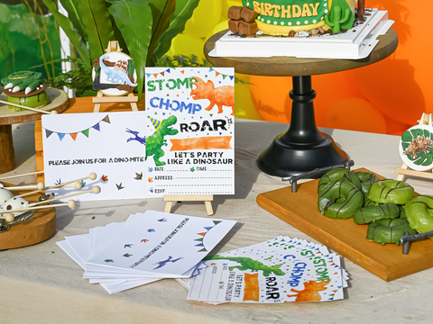 WERNNSAI WATERCOLOR DINOSAUR PARTY FOR KIDS BOYS /PARTY IN A BOX/INVITATION CARDS