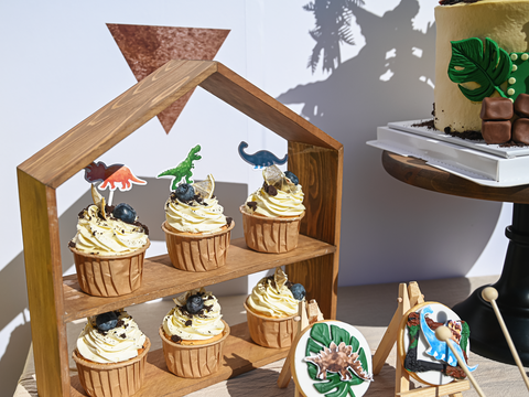 wernnsai watercolor dinosaur party supplies cupcake toppers