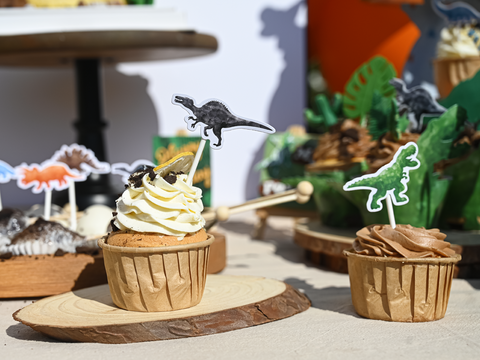 wernnsai kids party store watercolor dinosaur party cupcake toppers