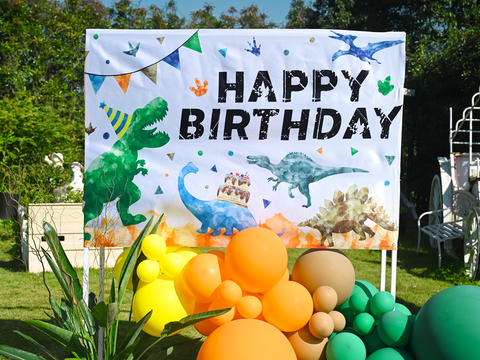 wernnsai watercolor dinosaur party backdrop party in a box