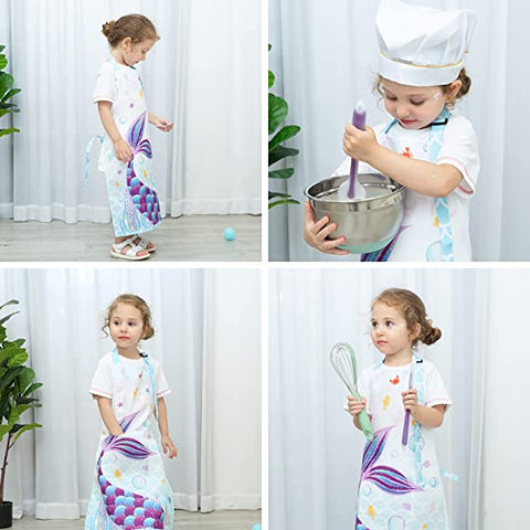 wernnsai mermaid apron for toddler girls kids waterproof