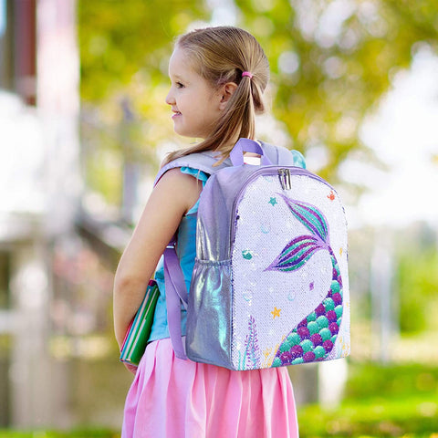 school season gift wernnsai sequin mermaid backpack for school girls toddlers lightweight