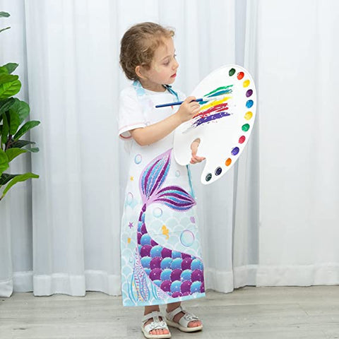 wernnsai mermaid apron for painting, baking, cooking, cleaning and gardening
