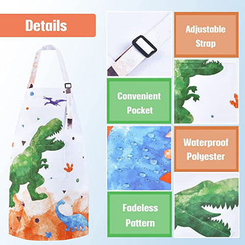 features of wernnsai dinosaur apron for toddlers kids boys