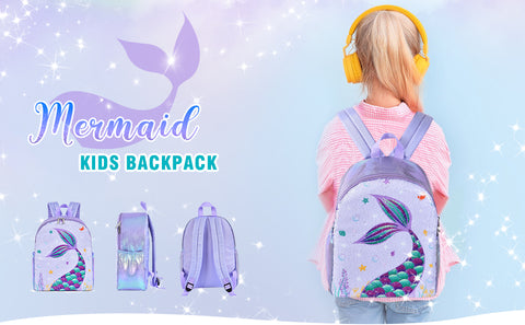 wernnsai sequin mermaid backpack for toddlers primary students lightweight