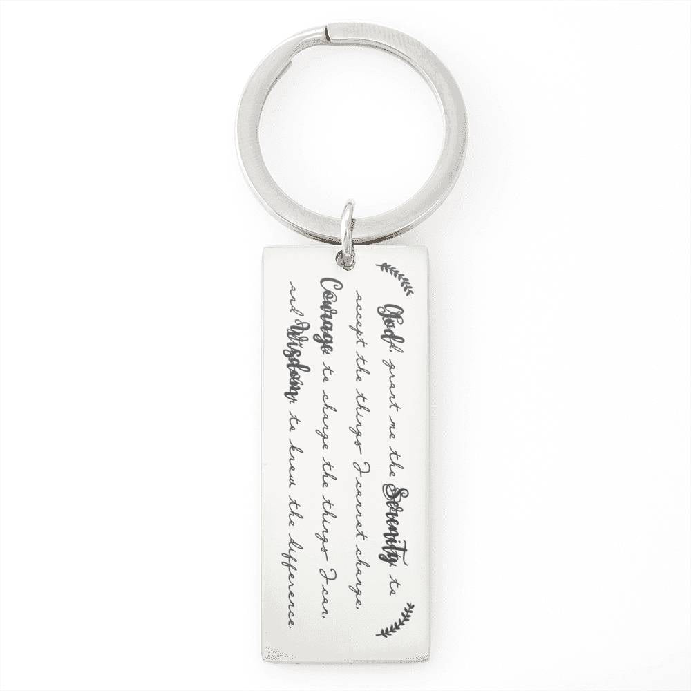 Calligraphy Serenity Prayer Keyring - Engravable and Personalized