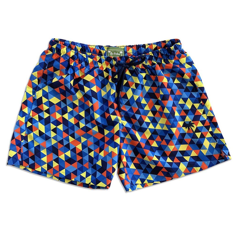 Classic Geometrical Blue Sustainable Swim Trunk